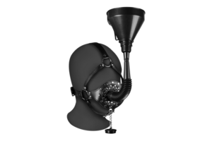Open Mouth Gag Head Harness with Funnel