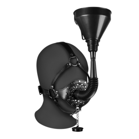 Open Mouth Gag Head Harness with Funnel