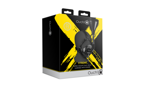 Open Mouth Gag Head Harness with Funnel