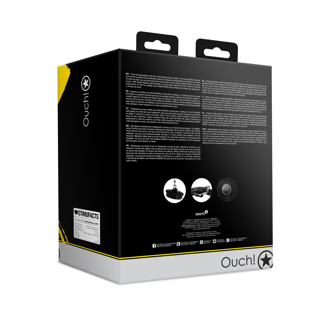 Open Mouth Gag Head Harness with Funnel