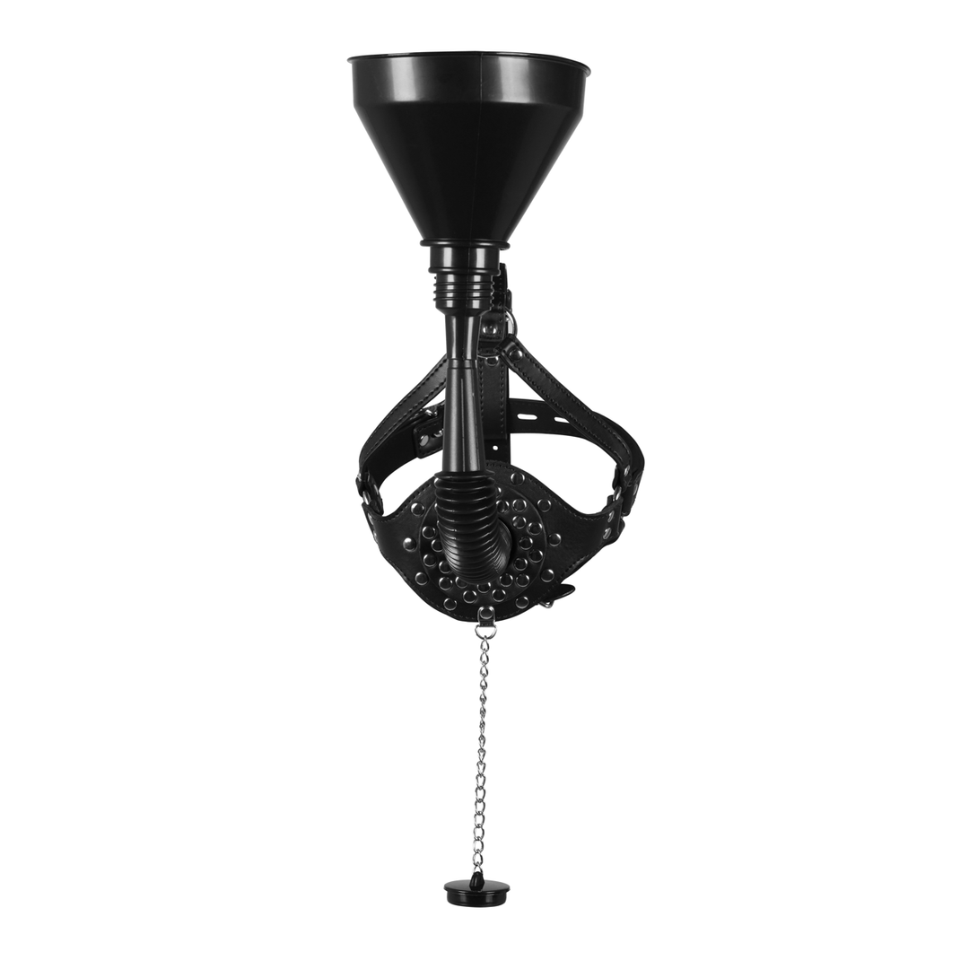 Open Mouth Gag Head Harness with Funnel