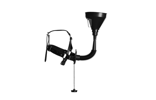 Open Mouth Gag Head Harness with Funnel