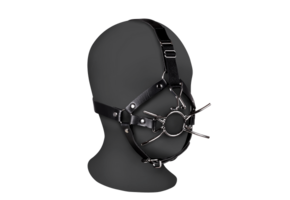 Head Harness with Spider Gag and Nose Hooks