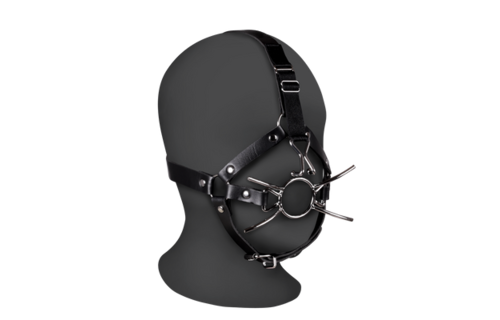 Head Harness With Spider Gag & Nose Hooks – Tough & Safe