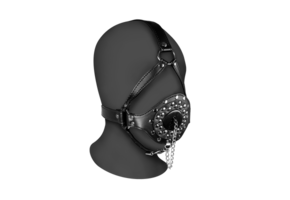 Open Mouth Gag Head Harness with Plug Stopper