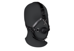 Head Harness with Breathable Ball Gag and Nose Hooks