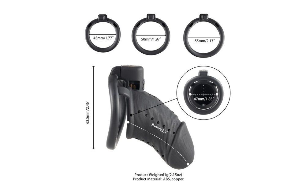 Sevanda Black Slave Chastity Cage Long – Comfort & Control