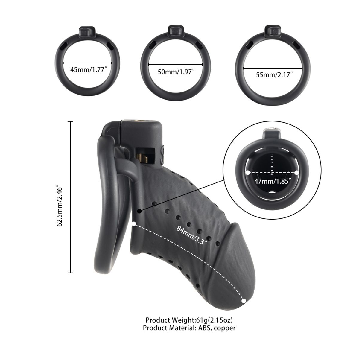 Sevanda Black Slave Chastity Cage Long – Comfort & Control