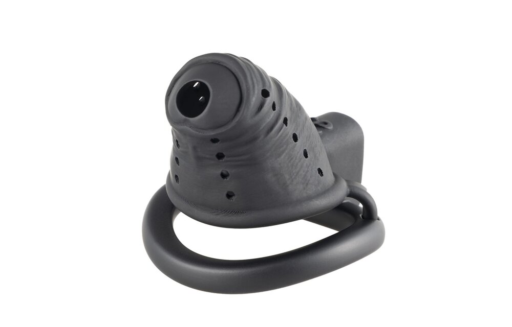 Schwarzer Sklaven-Keuschheitskäfig, kurz | Komfort & Sicherheit