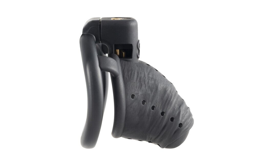 Schwarzer Sklaven-Keuschheitskäfig, kurz | Komfort & Sicherheit