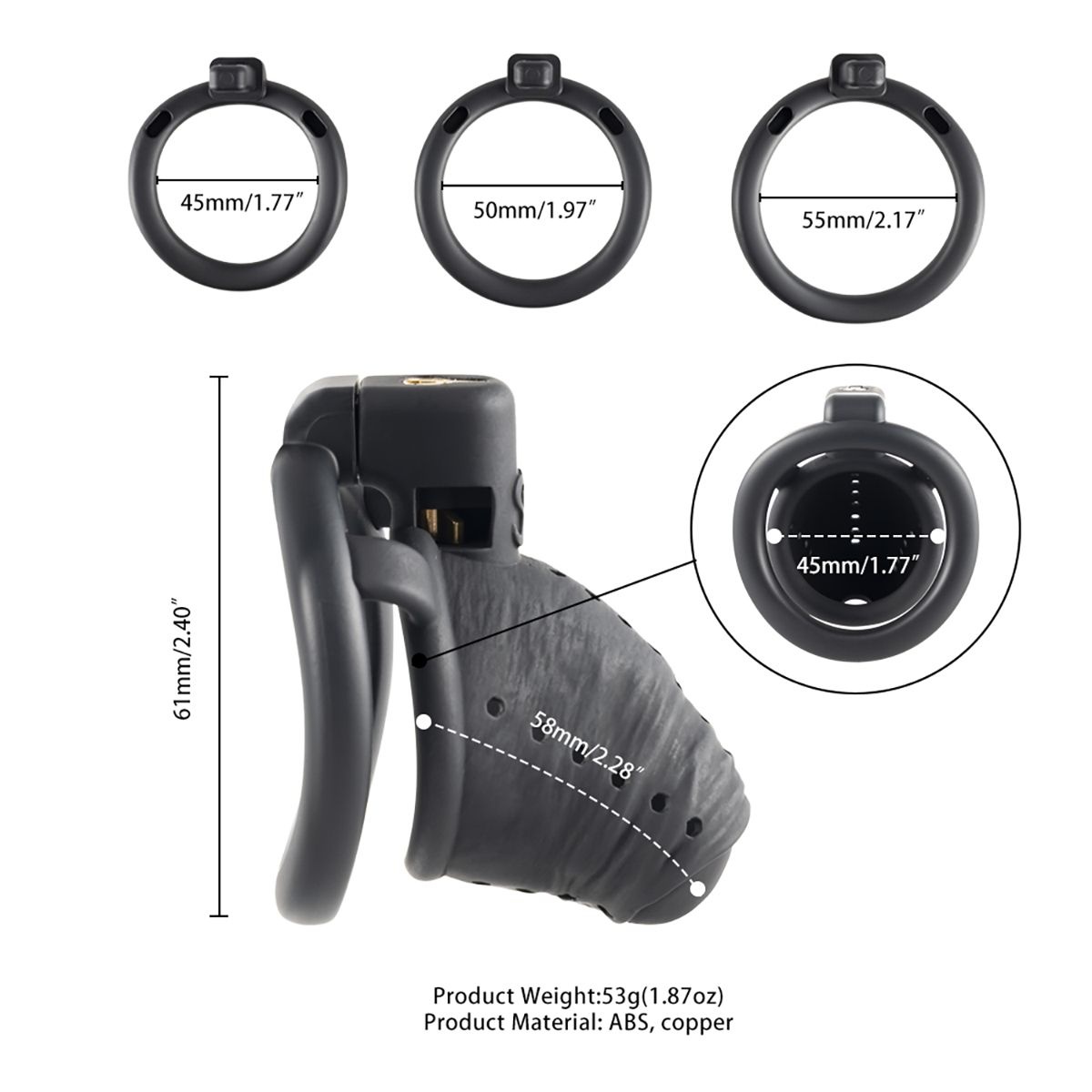 Black Slave Chastity Cage Short | Comfort & Safety