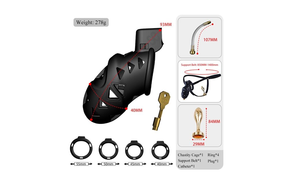 Rattlesnake Chastity Cage PRO Long