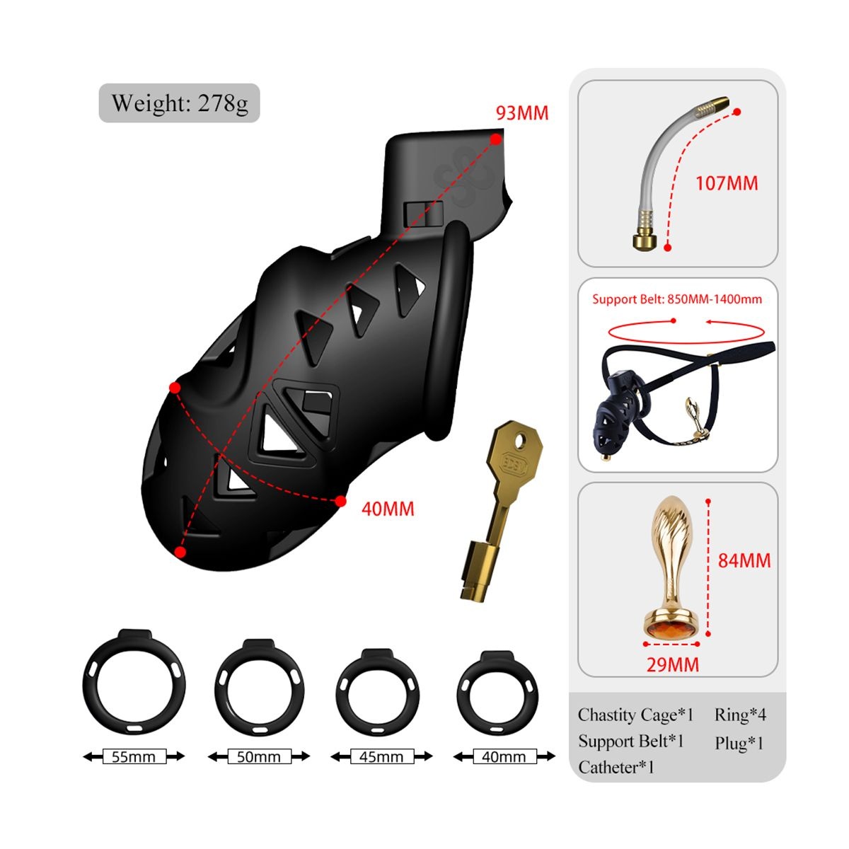 Rattlesnake Chastity Cage PRO Long