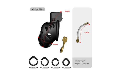 Sevanda Rattlesnake Chastity Cage Short