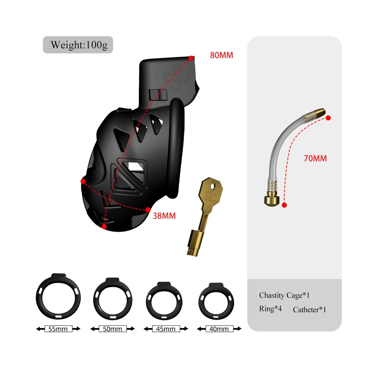 Sevanda Rattlesnake Chastity Cage Short | Safe & Comfortable