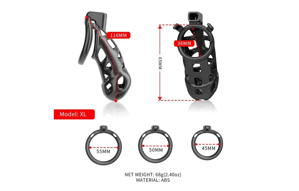 Sevanda Rattlesnake Chastity Cage Short in 5 Sizes | ABS