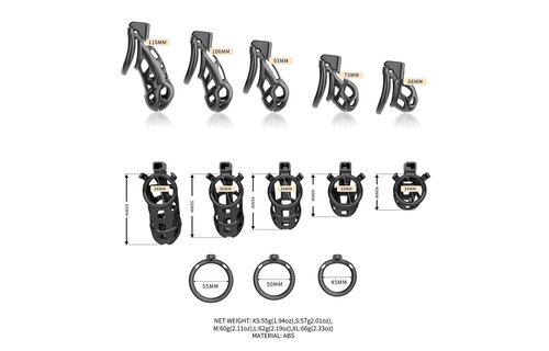 Sevanda Rattlesnake Chastity Cage Short in 5 Sizes | ABS