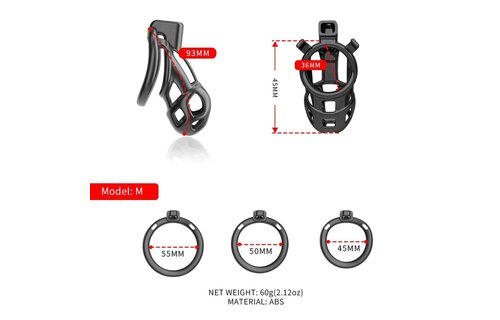 Sevanda Rattlesnake Chastity Cage Short in 5 Sizes | ABS