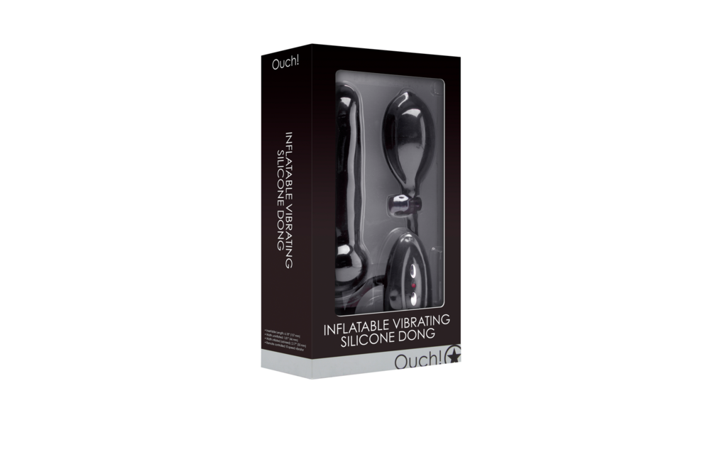 Inflatable Vibrating Silicone Dildo 18 cm - Ouch!