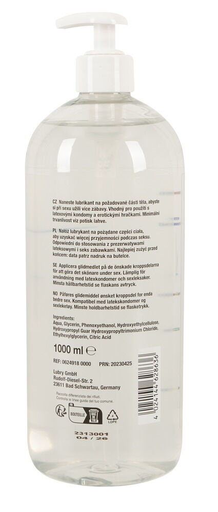 Just Glide Anal-Gleitmittel 1000 ml | Vegan & auf Wasserbasis