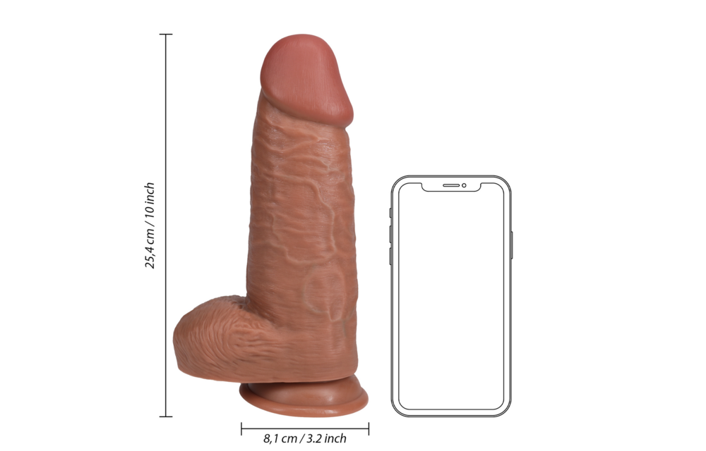 Extra Thick Straight With Balls 25.4 cm – Realistic PVC Dildo