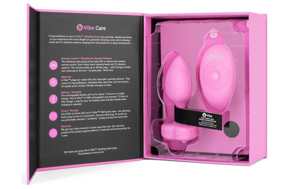 Vibrating Heart Plug Premium 1.5 cm - Safe & Silent Pleasure