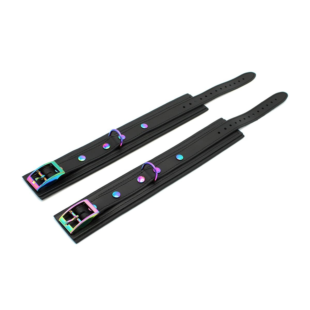 Leren Enkelboeien Zwart Regenboog | Stijlvol & Comfortabel