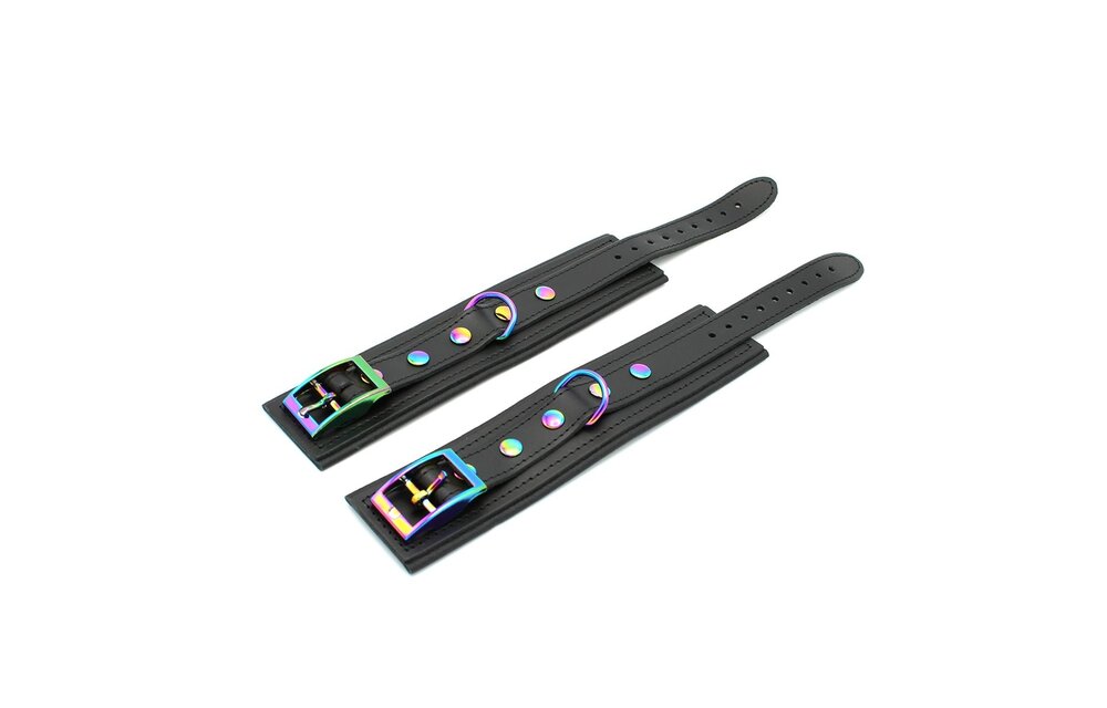 Leren Handboeien Zwart Regenboog | Stijlvol & Comfortabel