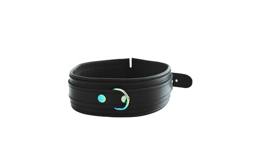 Leren Halsband Zwart Regenboog | Stijlvol & Comfortabel