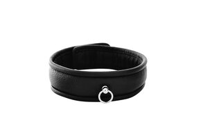 Lederhalsband mit Polsterung und Mini-O-Ring mit Schloss