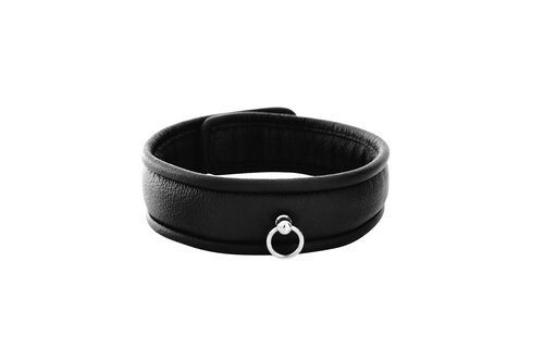 Leather Collar Mini O-ring with Lock | Stylish & Comfortable
