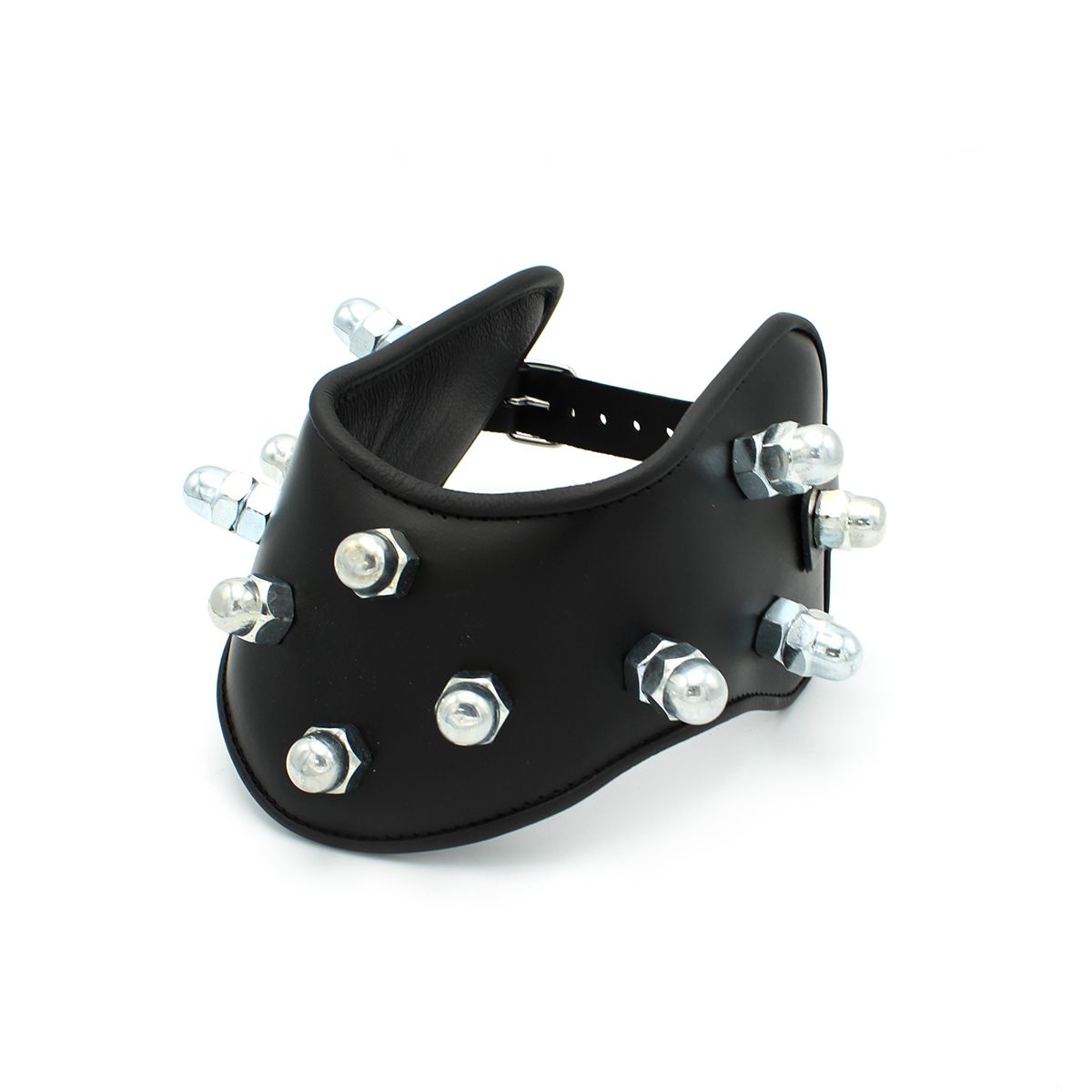 Lederhalsband mit Spikey Nuts