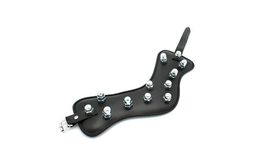 Lederhalsband mit Spikey Nuts