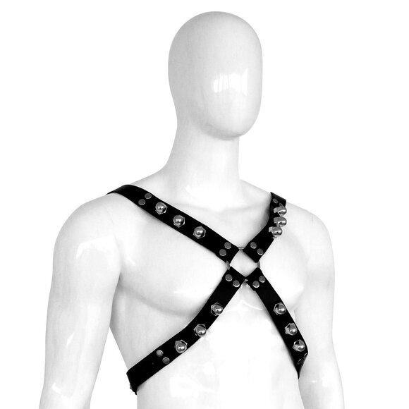 Leather Harness Spikey Nuts – Tough, Adjustable & Kinky