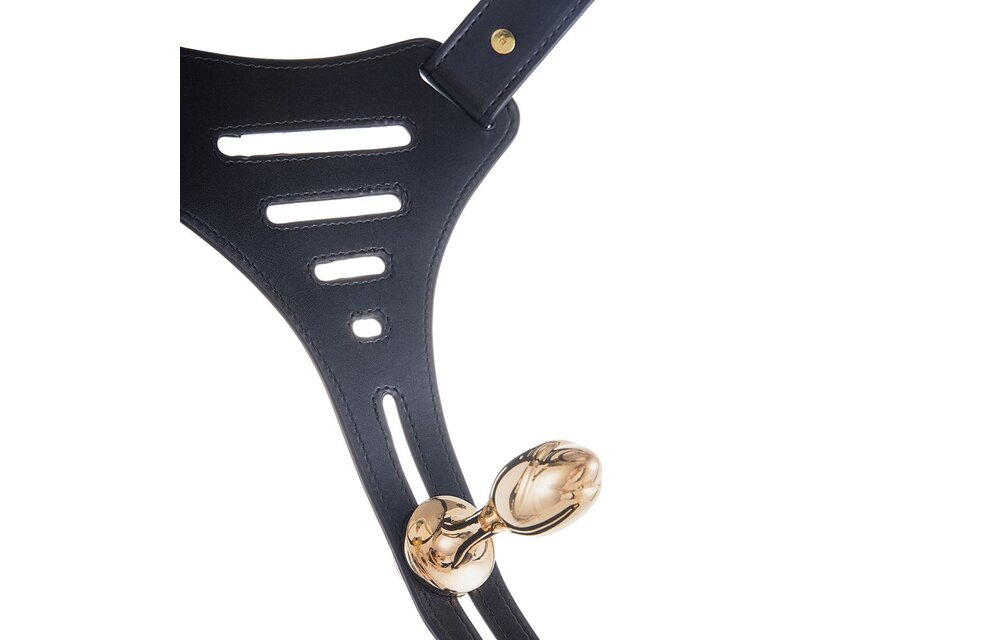 Sevanda Beg Kuisheidsbroek Goud & Zwart met Edelsteen Plug