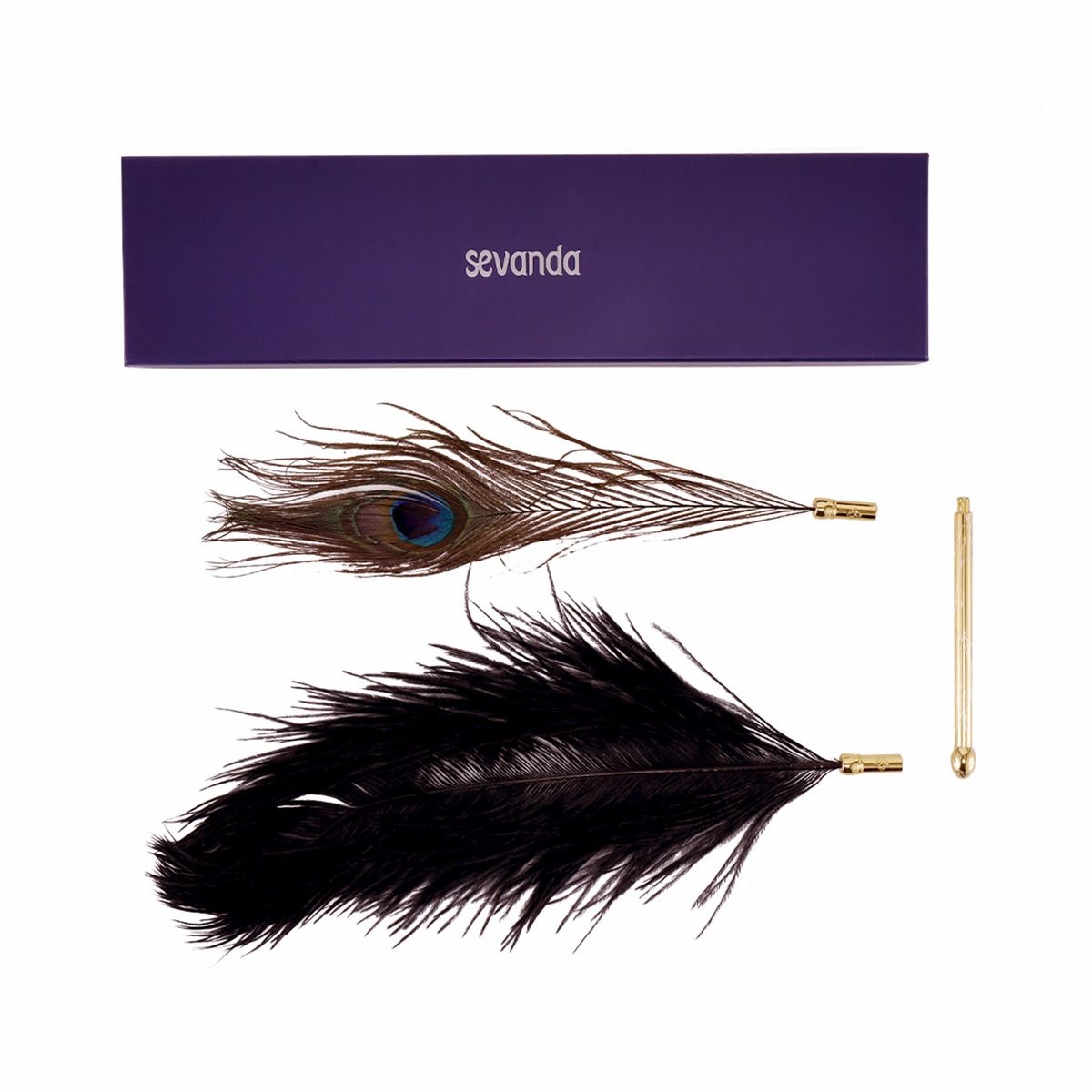 Natural Peacock Flirting Feather Tickler