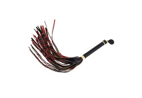 Red & Black Braided Tail Flogger