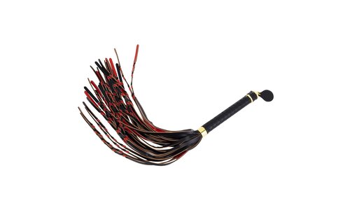 Red & Black Braided Tail Flogger – Elegant & Durable