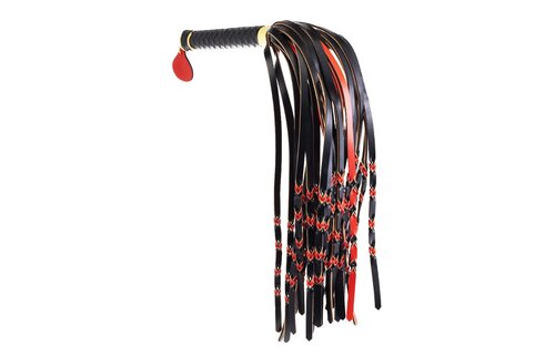 Red & Black Braided Tail Flogger