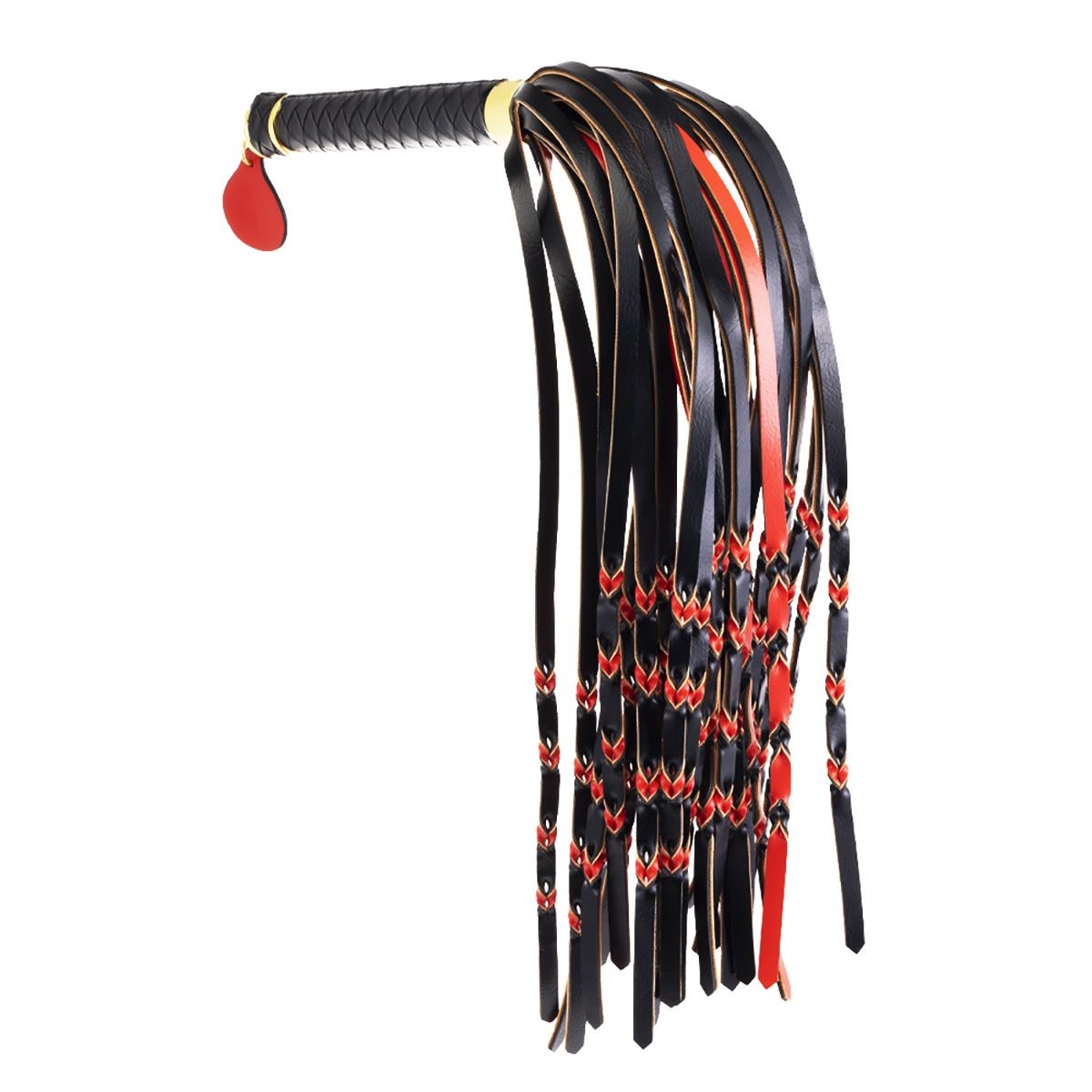 Rot & Schwarz geflochtener Schwanz-Flogger – elegant & langlebig