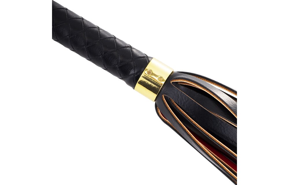 Rood & Zwart Gevlochten Staart Flogger – Elegant & Duurzaam