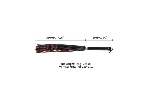 Rot & Schwarz geflochtener Schwanz-Flogger – elegant & langlebig
