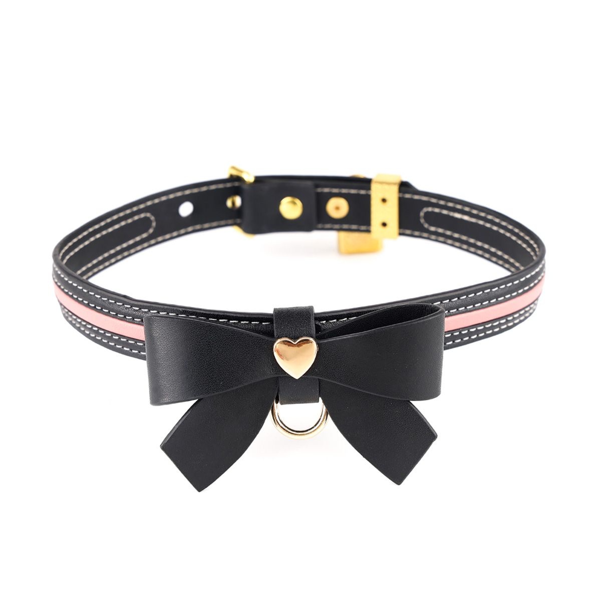Sevanda Love Heart Vlinder Leren Halsband – Elegant & Verstelbaar