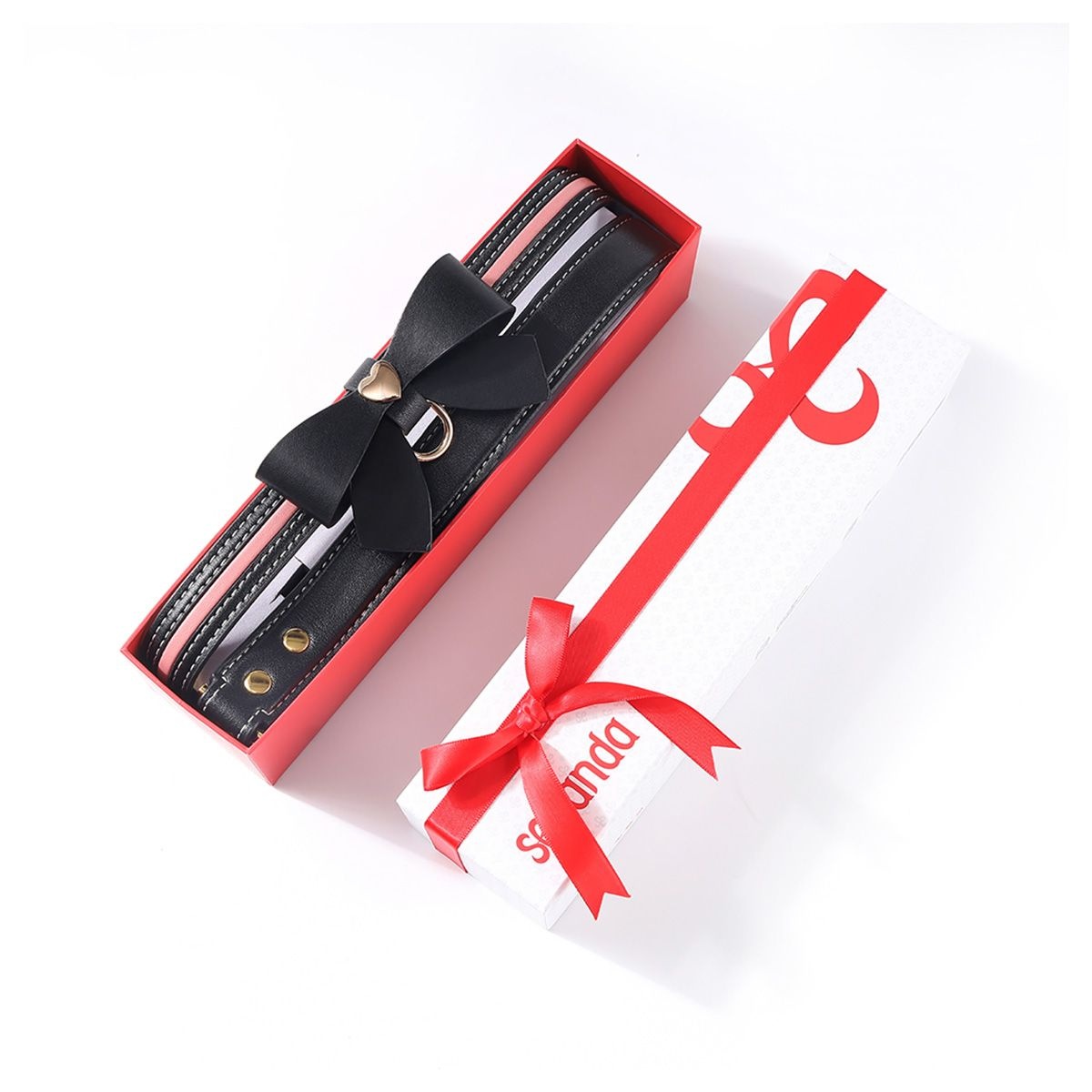 Love Heart Vlinder Leren Halsband Set