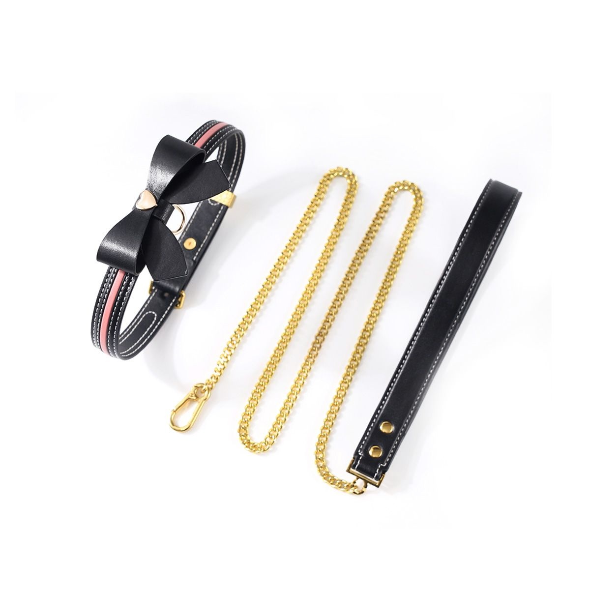 Love Heart Vlinder Leren Halsband Set