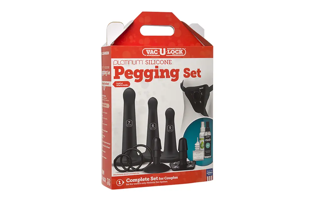 Vac-U-Lock Siliconen Pegging Set 17,8 cm – Luxe Strap-On