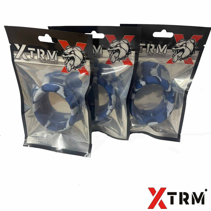 XTRM Bastion Bump | Premium Silicone Cock Ring Blue Camouflage