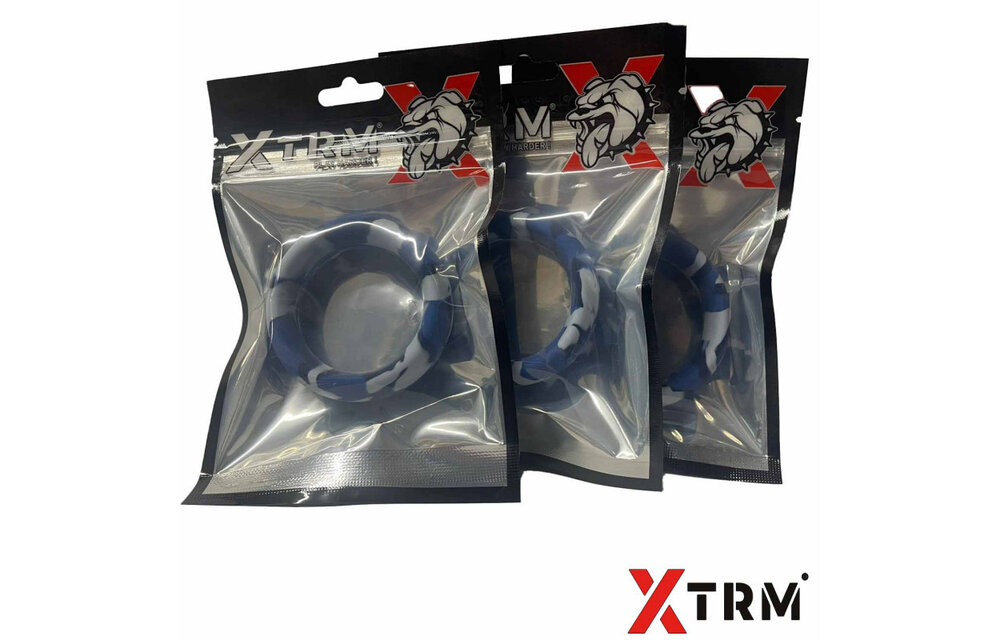 XTRM Bastion Bump | Premium-Silikon-Cockring Blau Camouflage