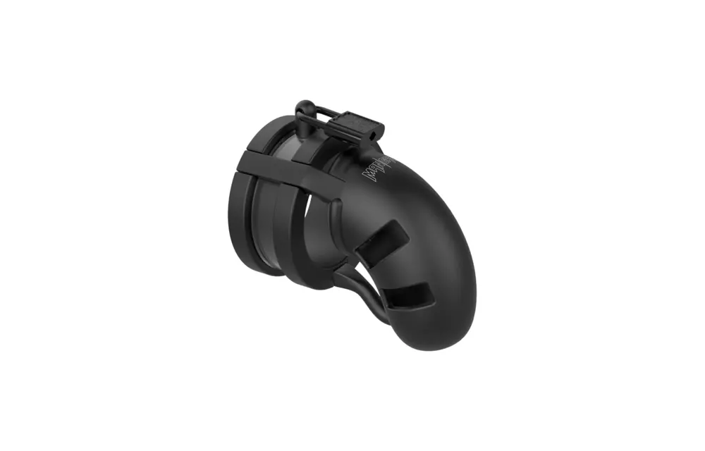 Chastity Cage V18 With Ball Splitter – Ultimate Control Black