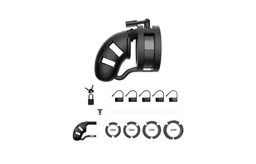 Chastity Cock Cage with Ballsplitter V18 - 3.5" / 9 cm